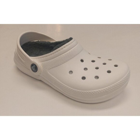 CROCS Kids Size J2 Classic Lined Clog K Lightweight Slip On Clogs Shoes White - Picture 1 of 8